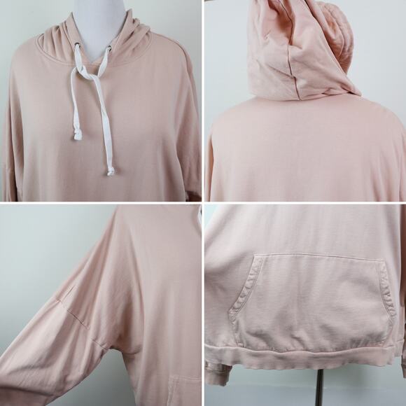 ASOS Curve Size 20 Boxy Hoodie Sweatshirt Tunnel Pocket Knit Pink - Picture 11 of 11